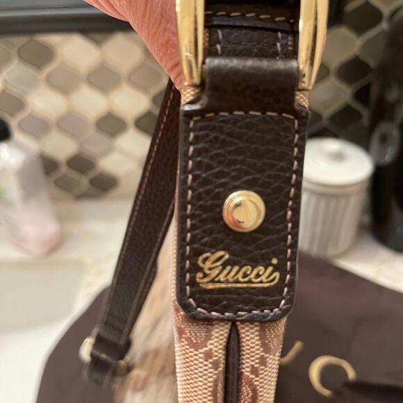 Gucci Brown Abbey D-Ring Hobo GG Canvas crossbody Bag - Picture 12 of 12